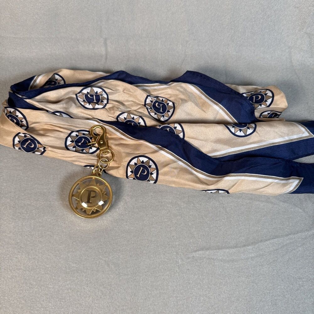 Parazul Logo Charm Gold Key Ring Holder Fob & Parazul Silk Scarf